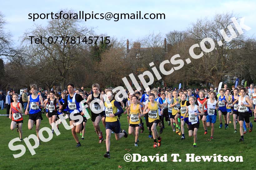 Boys Under-13s, 2023 British Athletics Cross Challenge, Sefton Park, Liverpool. Photo: David T. Hewitson/Sports for All Pics